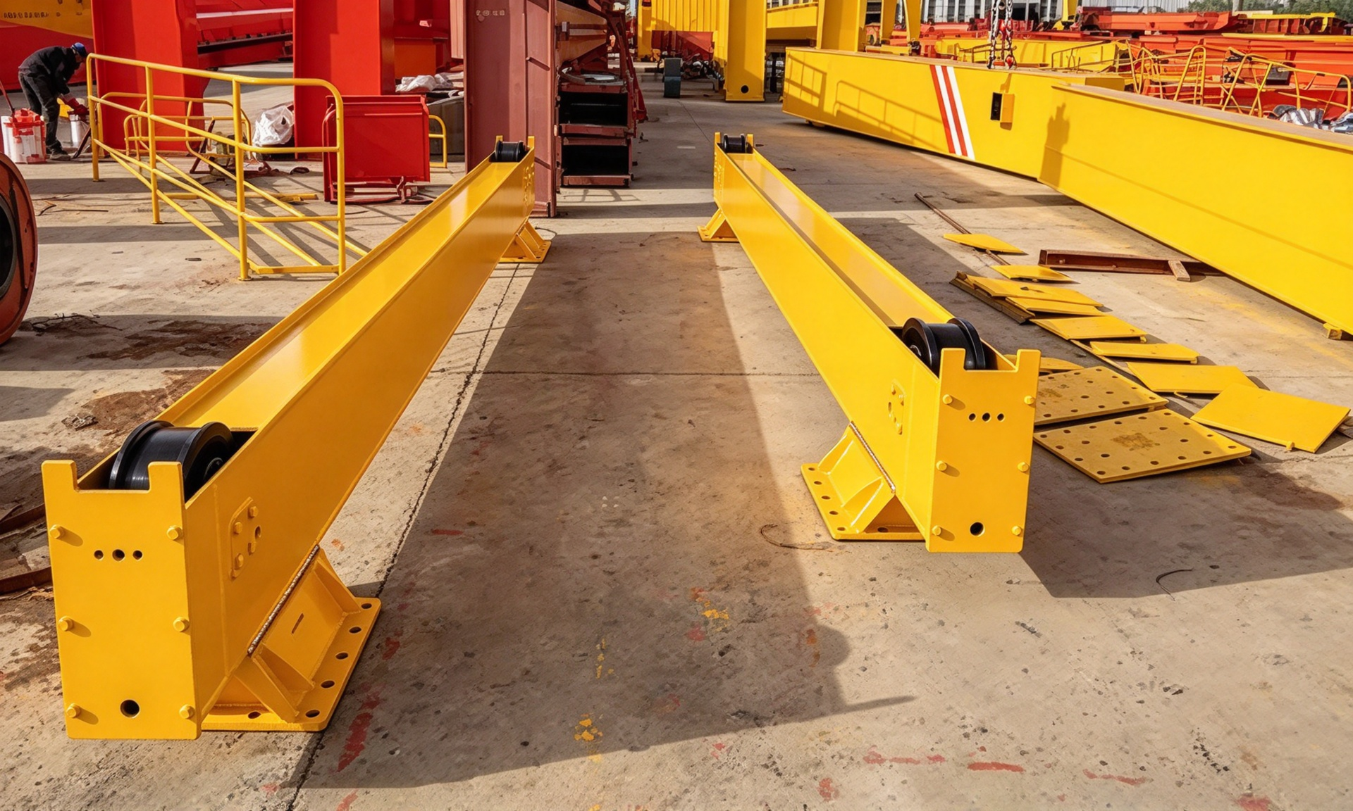 Single girder gantry crane ground beam