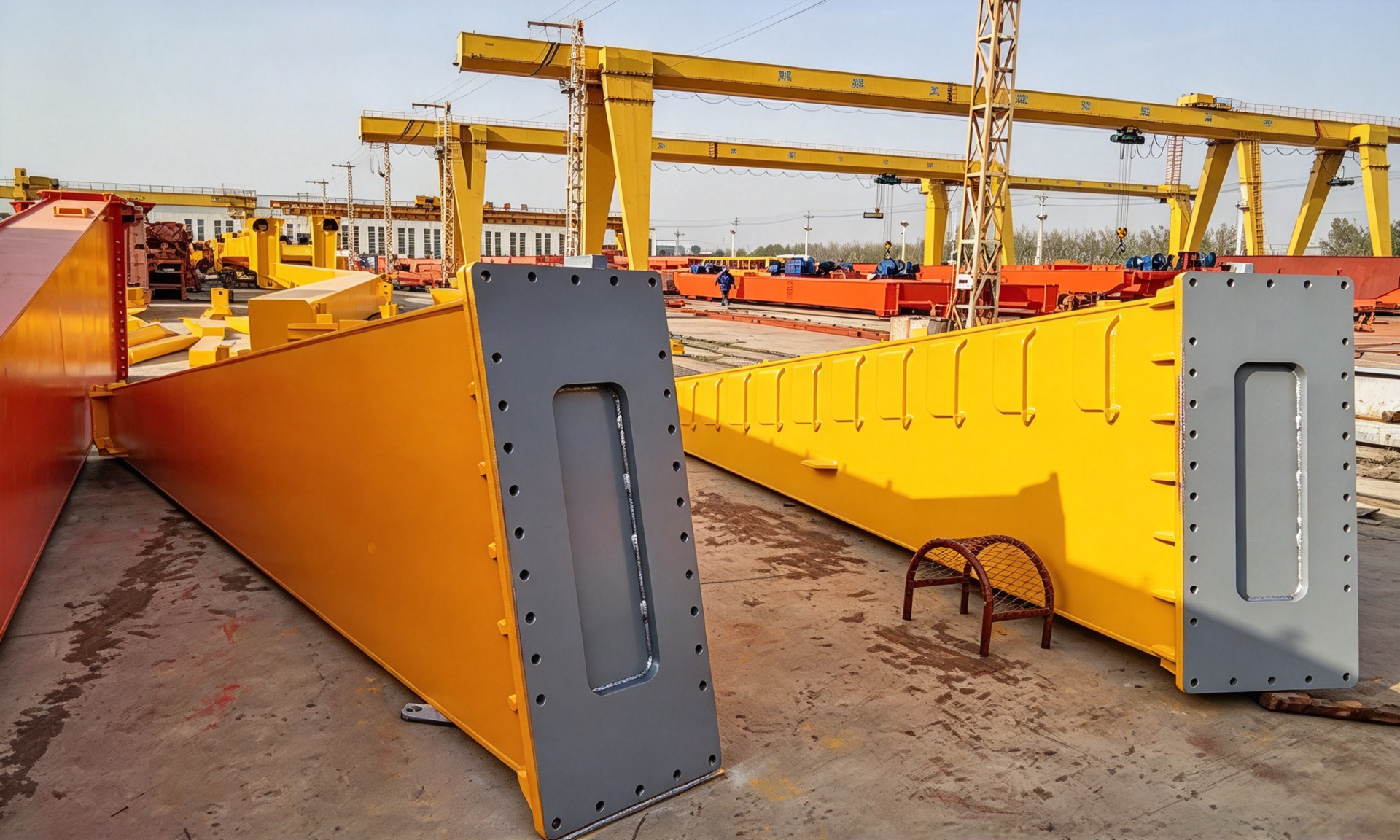 Single girder gantry crane support leg